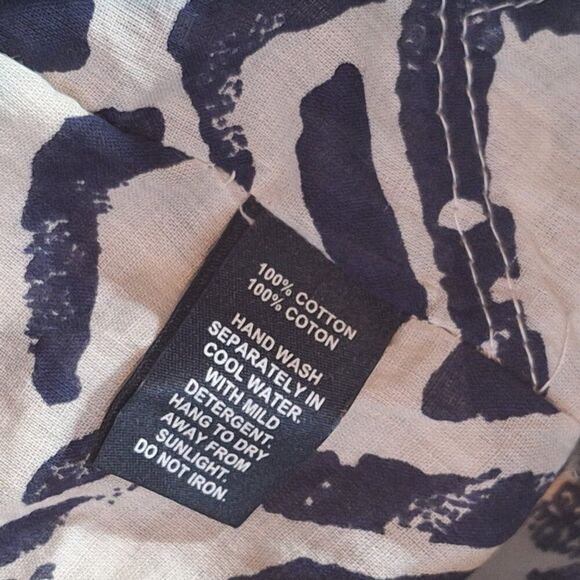 Saks Fifth Avenue Swim Coverup Kaftan Sequins Tassels Ruffle Hem M Cotton Caftan - Picture 5 of 6